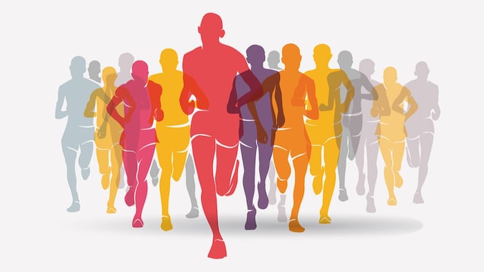 Silhouettes of Marathon runners