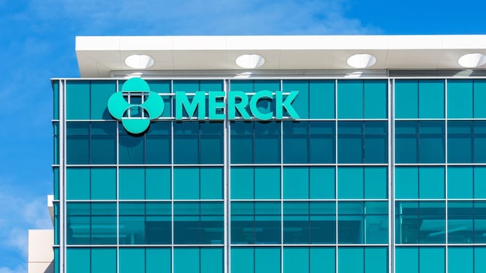 Merck sign atop Merck Research Laboratories campus in South San Francisco