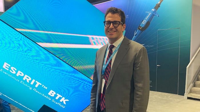 Ethan Korngold, medical director of Abbott Vascular, pictured at TCT 2024 in Washington, DC.