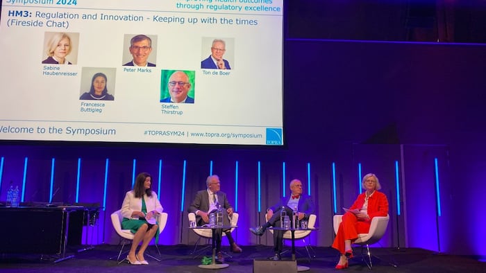 Francesca Buttigieg, Anthonius de Boer, Steffen Thirstrup and Sabine Haubenreisser at the TOPRA Symposium 2024
